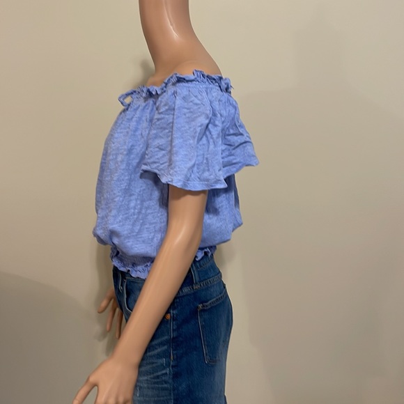 We the Free light blue off shoulder boho top size M - Picture 4 of 9